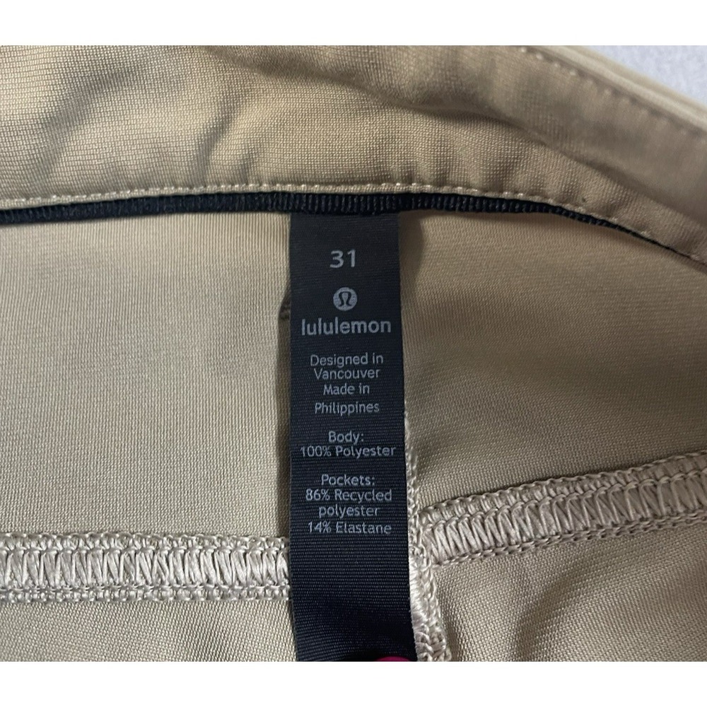 Lululemon Mens Tan Flat‎ Front Pockets Straight Leg Chino Pants Size 31 - Picture 4 of 16